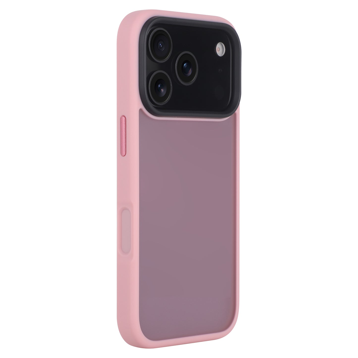 Das Arktis iPhone 17 Pro Max Solid Case, hier in Pink und Lila von schräg hinten, ist eine matte Schutzhülle von Arktis mit erhöhtem Kameraausschnitt und stoßabsorbierendem TPU-Silikon für stilvollen, robusten Schutz.