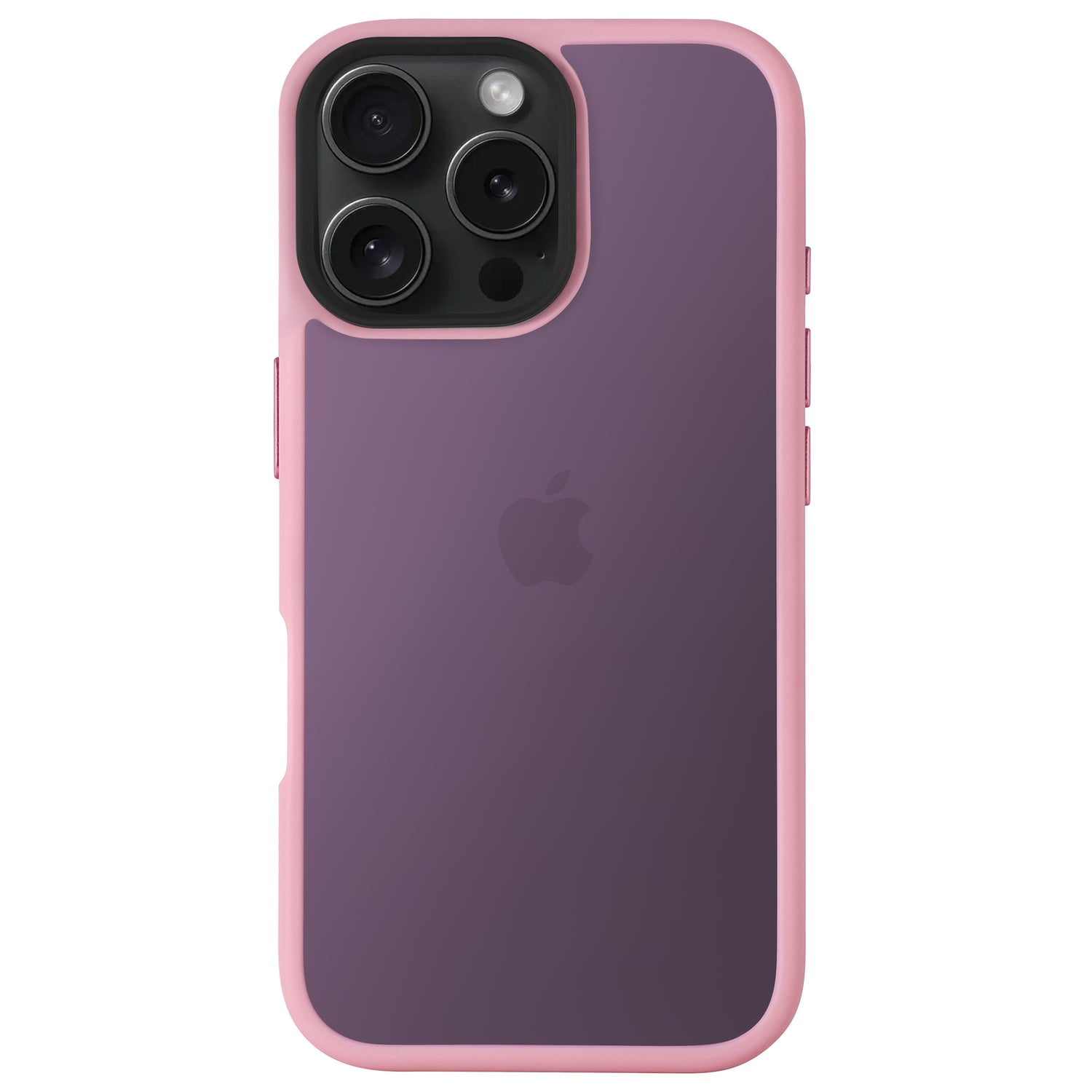 Ein Arktis iPhone 17 Air mit einem matten rosa Arktis iPhone Air Solid Case, stoßdämpfend, zeigt das Apple-Logo und dreifache Kameralinsen auf der Rückseite.