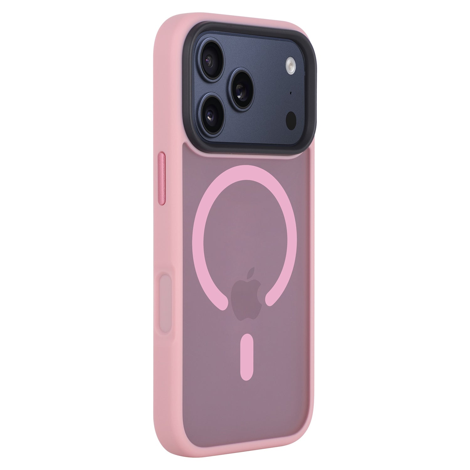 Das Arktis iPhone 17 Pro Max Solid Case mit MagSafe ist eine mattrosa Schutzhülle mit klarem, rundem MagSafe-kompatiblem Design und sichtbarem Apple-Logo auf der Rückseite.