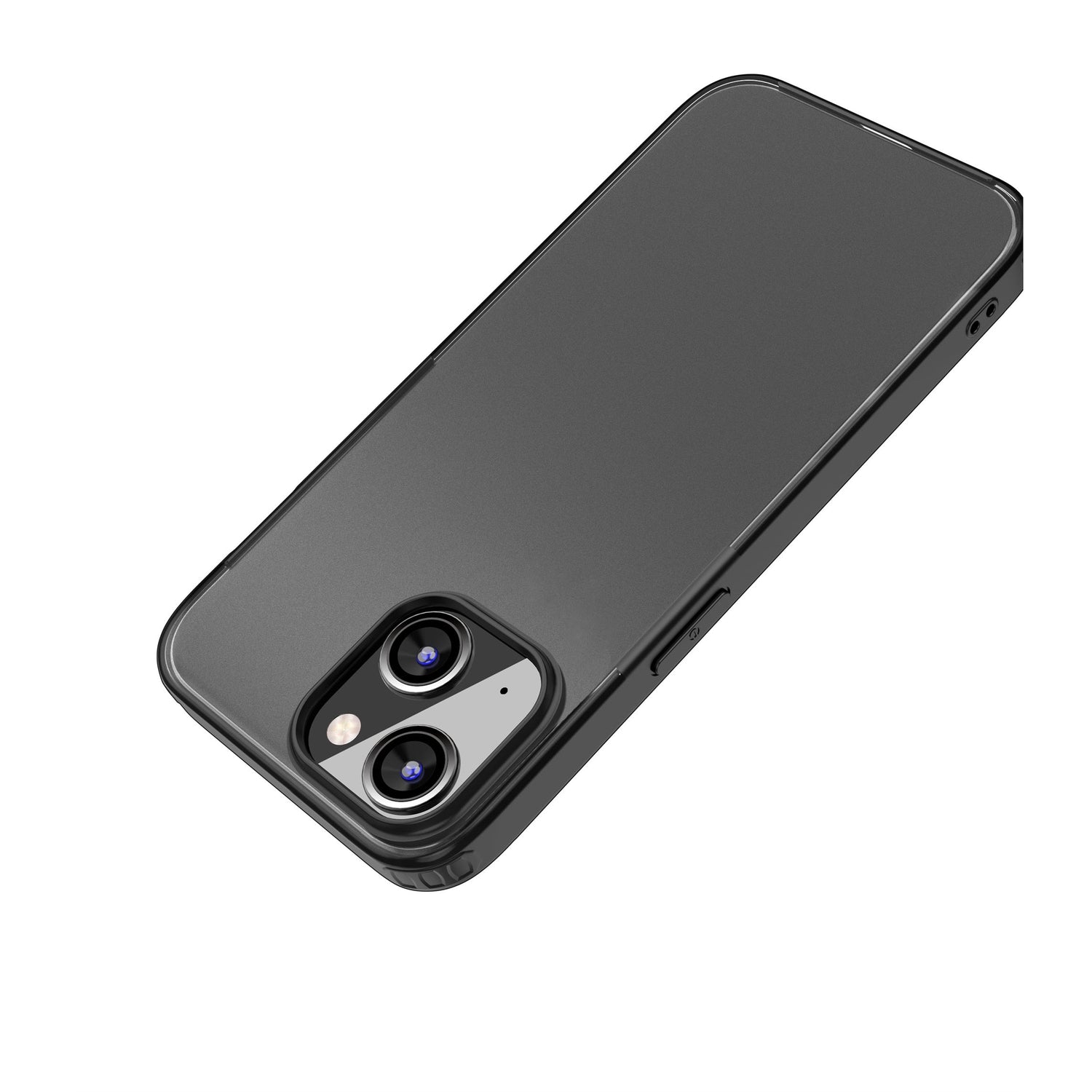 Das ArktisPRO iPhone 15 Plus SECTOR Case, von hinten schräg auf weißem Hintergrund abgebildet, verfügt über ein stoßabsorbierendes TPU-Design für zusätzlichen Schutz.