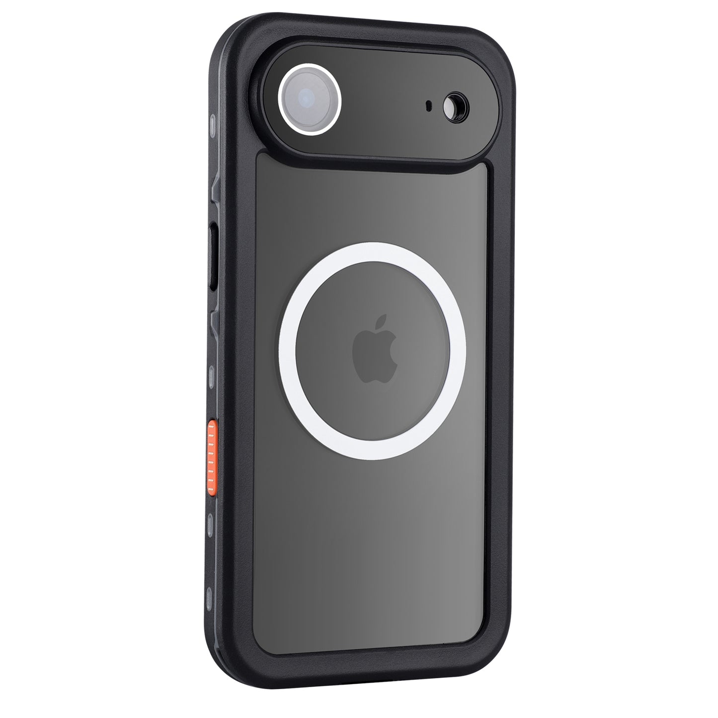 Das arktis iPhone 17 Air Wasserdichtes Actioncase ist ein robustes schwarzes Gehäuse mit MagSafe Ring, sichtbarem Apple Logo und IP68 Schutzstandard für ultimative Wasser- und Staubresistenz. Marke: arktis.
