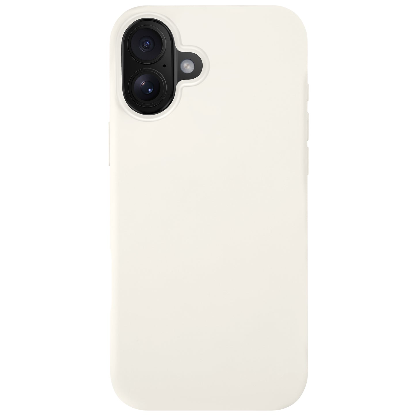 Das für kabelloses Laden entworfene arktis iPhone Air Silikon Case in Weiß wertet ein Smartphone mit zwei vertikal ausgerichteten Rückseiten-Kameras auf und hebt es so von einem schlichten Hintergrund ab.