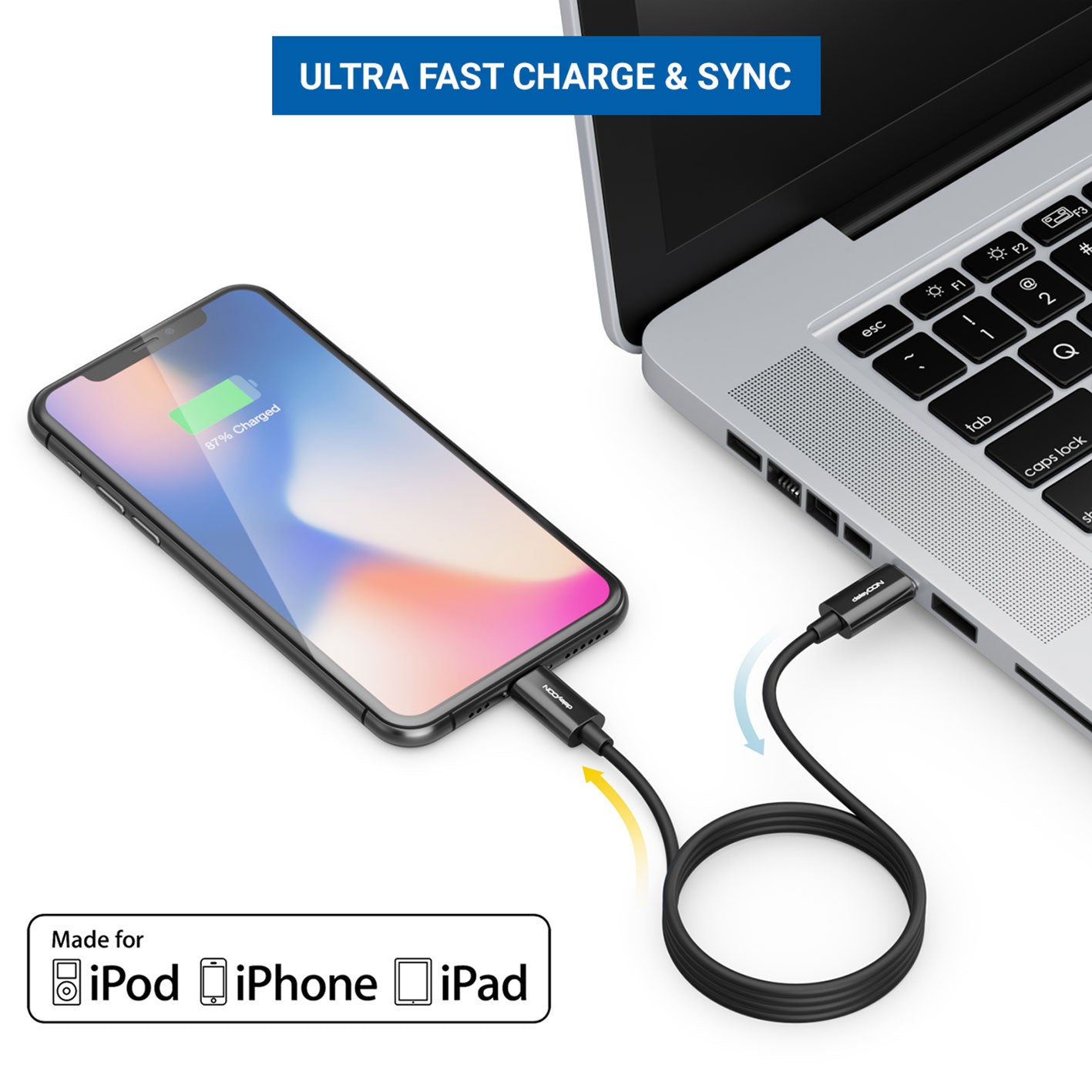 Lightning auf USB-C Ladekabel Apple MFI zertifiziert