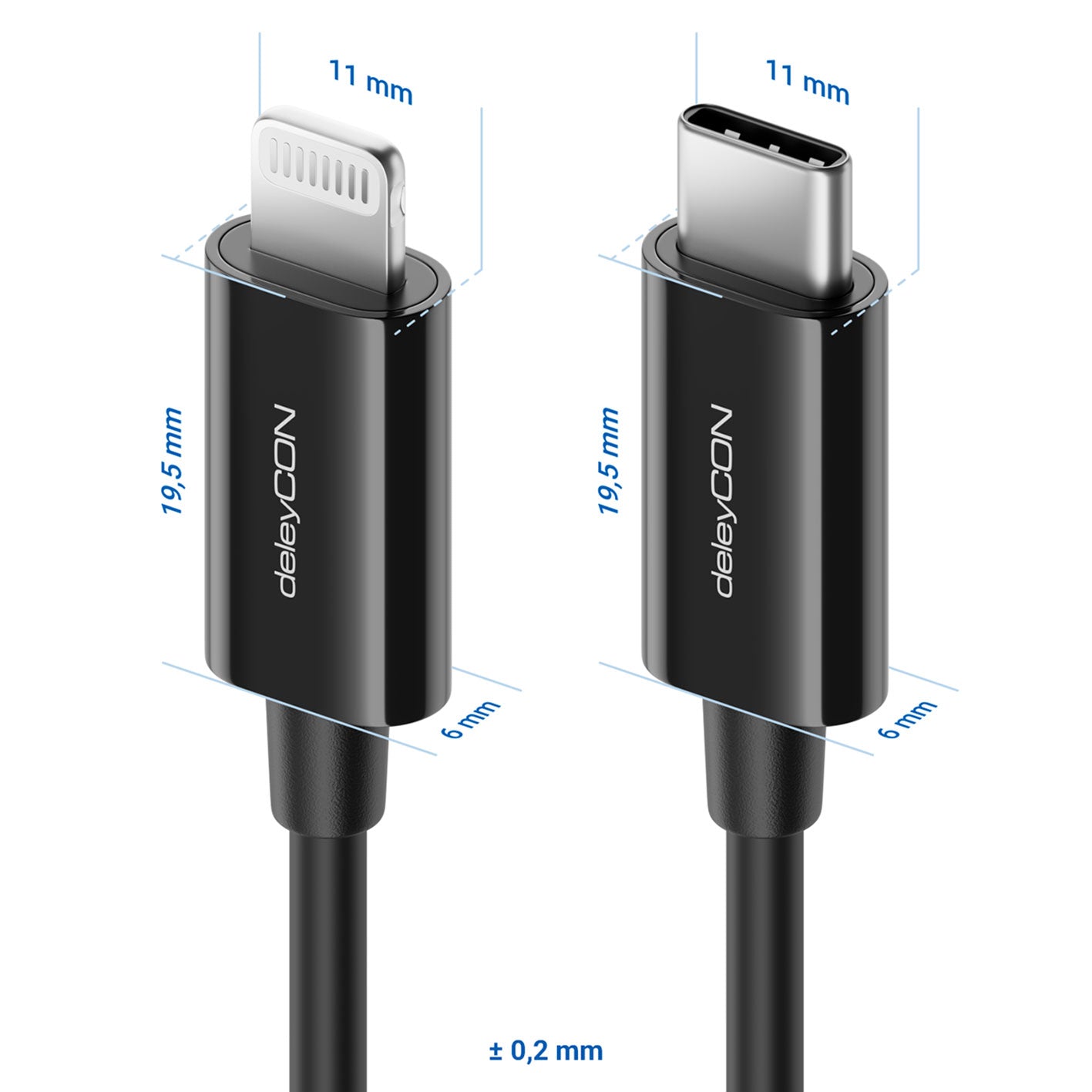 Lightning auf USB-C Ladekabel Apple MFI zertifiziert