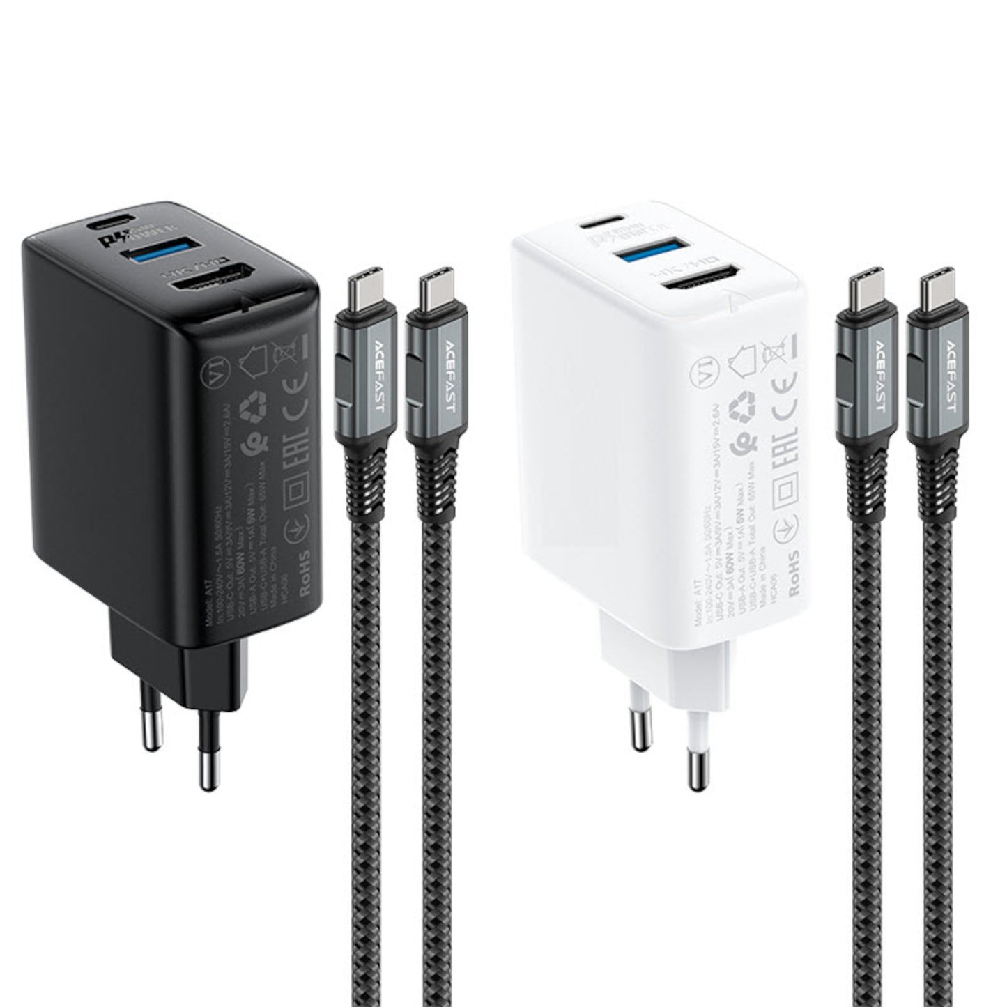 Acefast Powercharger 65W GaN + PD USB-C mit HDMI Port