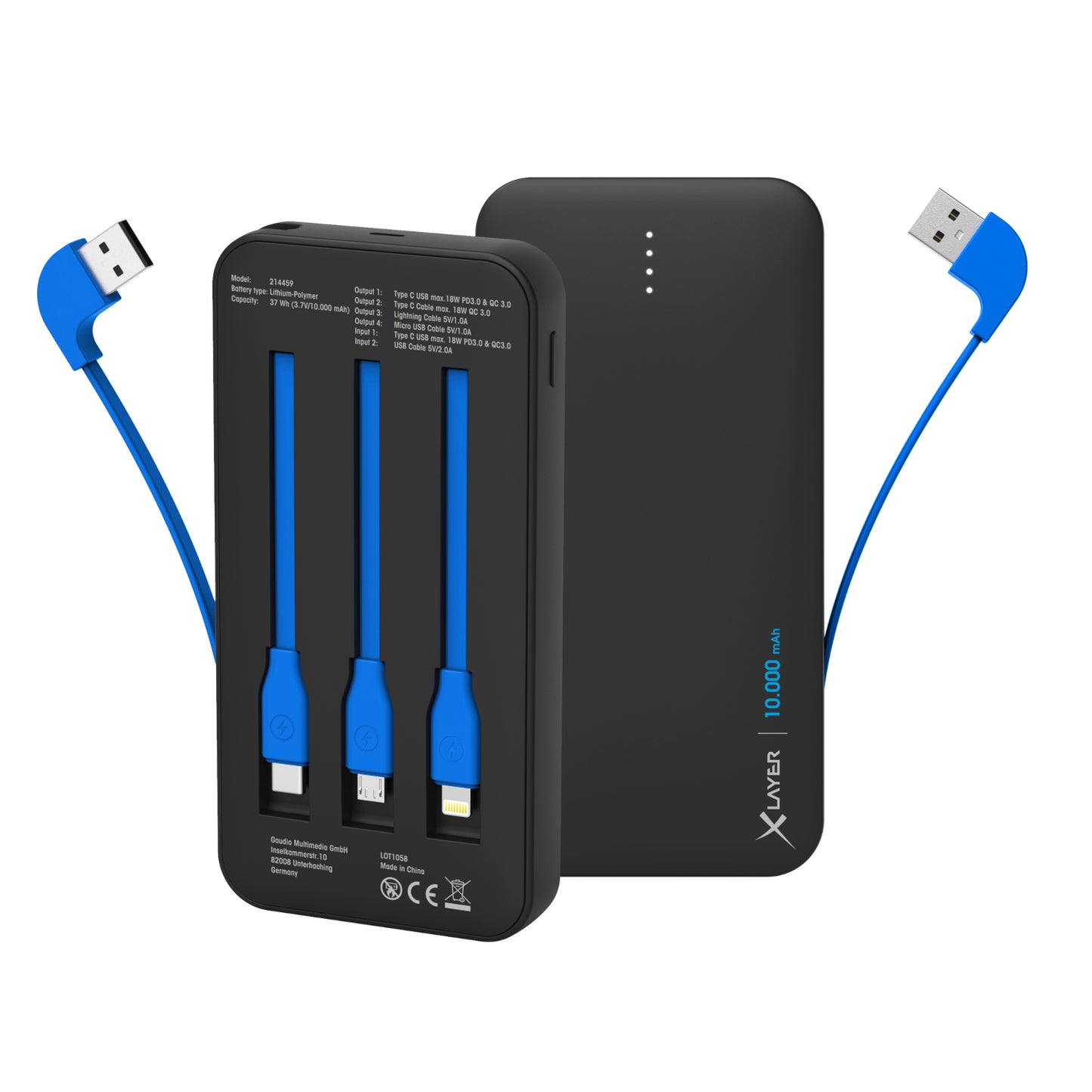 Xlayer All-in-One Powerbank 10.000 mAh mit 18W PD