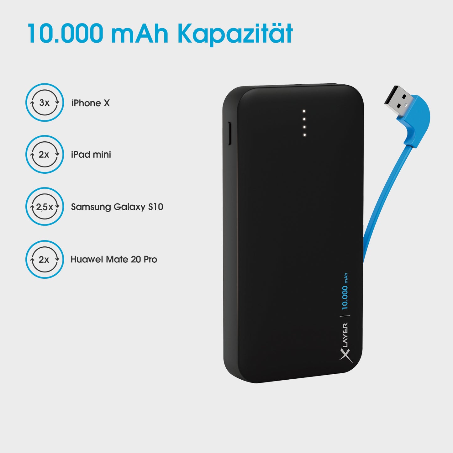 Xlayer All-in-One Powerbank 10.000 mAh mit 18W PD