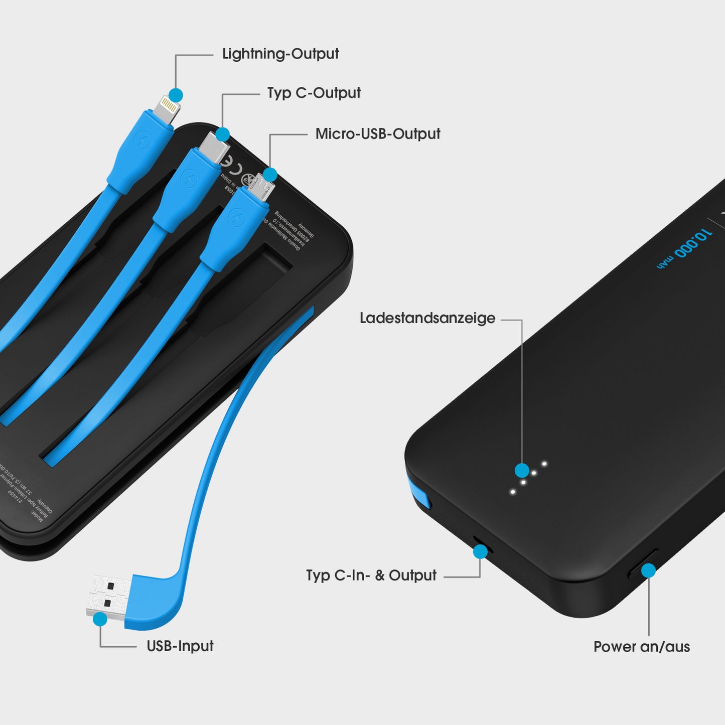 Xlayer All-in-One Powerbank 10.000 mAh mit 18W PD