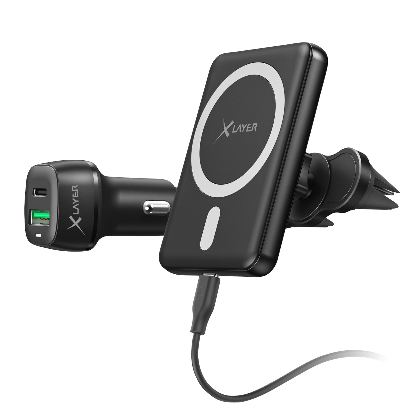 XLayer MagFix Pro Wireless KFZ Set magnetisch 15W Schwarz mit Magsafe