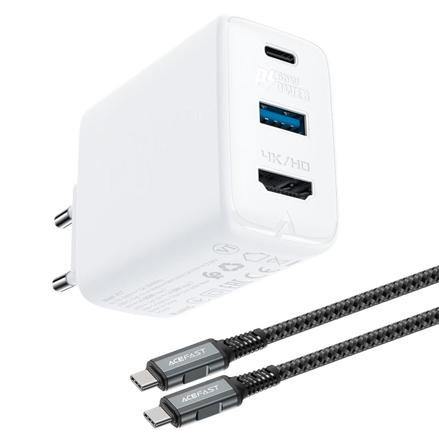 Acefast Powercharger 65W GaN + PD USB-C mit HDMI Port