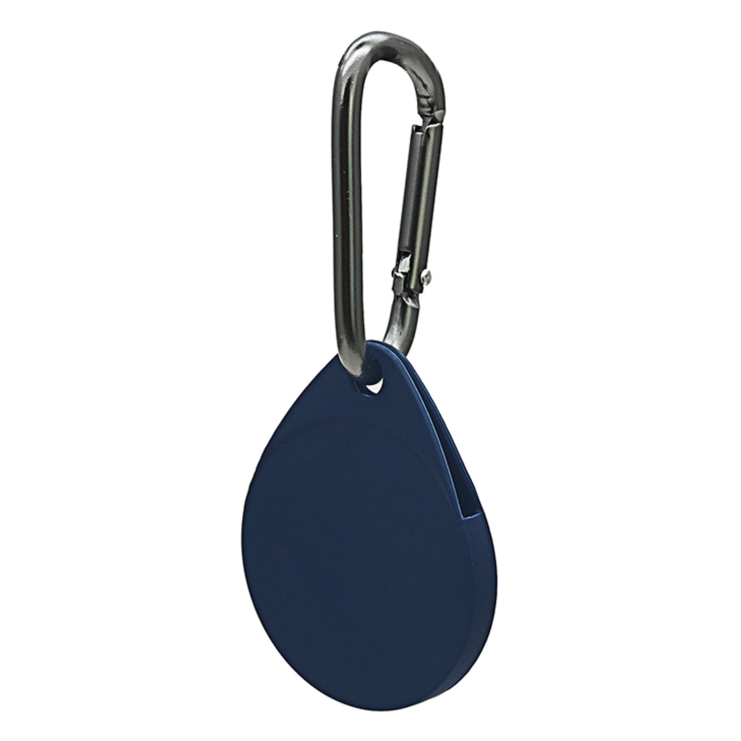 Die ArktisPRO AirTag Full Cover Silikonhülle ist eine blaue Silikonhülle mit einem silbernen Karabinerhaken aus Metall, ideal, um Ihre Schlüssel sicher und geordnet aufzubewahren.