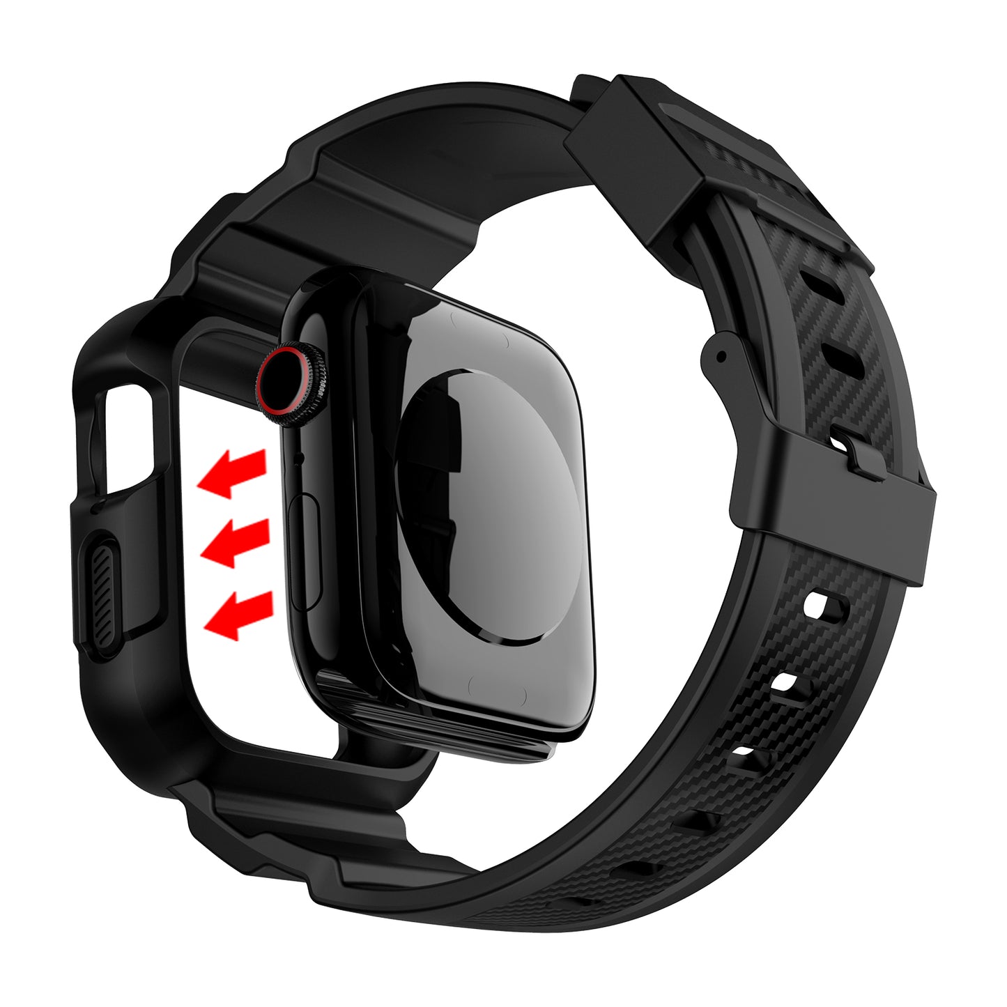 RUGGED CARBON Apple Watch Silikon Armband