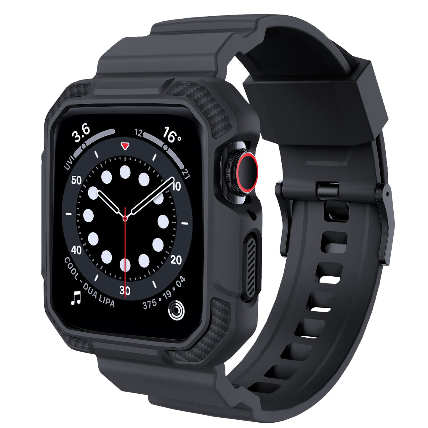 RUGGED CARBON Apple Watch Silikon Armband