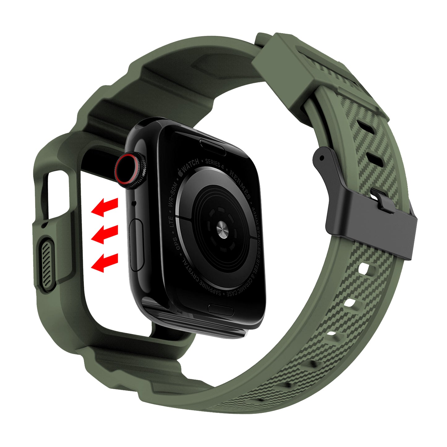 RUGGED CARBON Apple Watch Silikon Armband