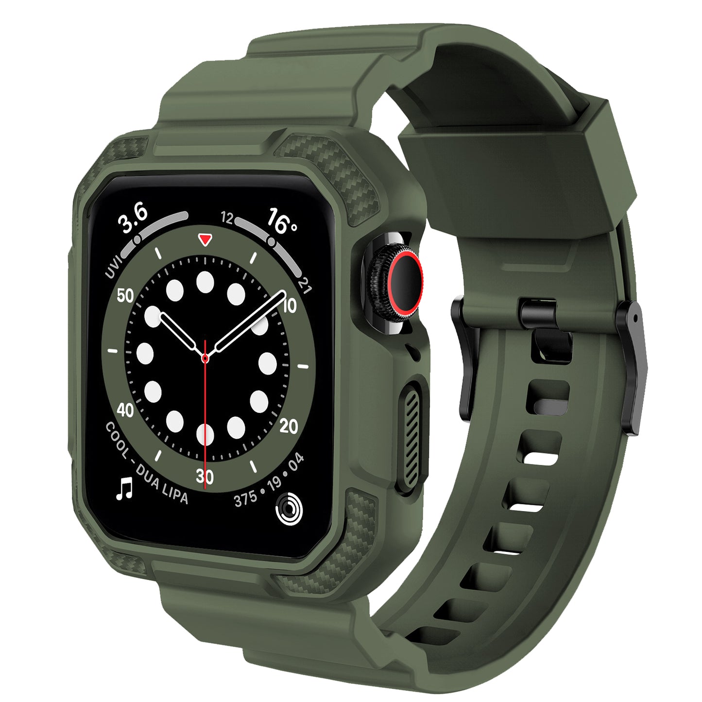 RUGGED CARBON Apple Watch Silikon Armband