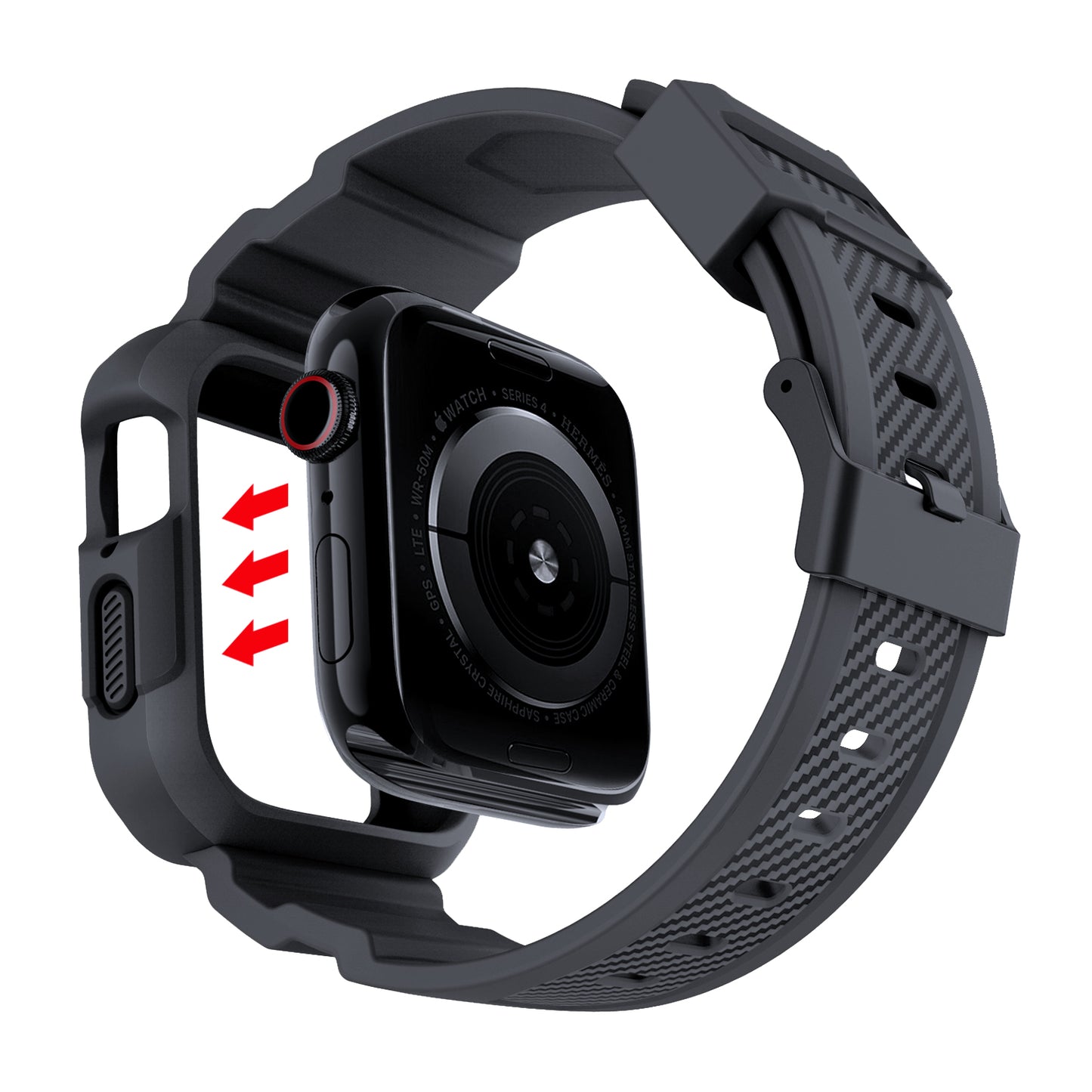 ArktisPRO RUGGED CARBON Apple Watch Silikon Armband