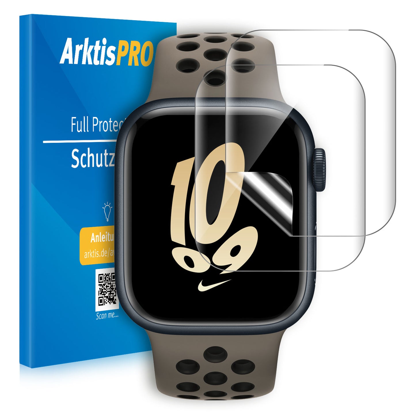 arktis Apple Watch Full Protection Schutzfolie - 2er Set