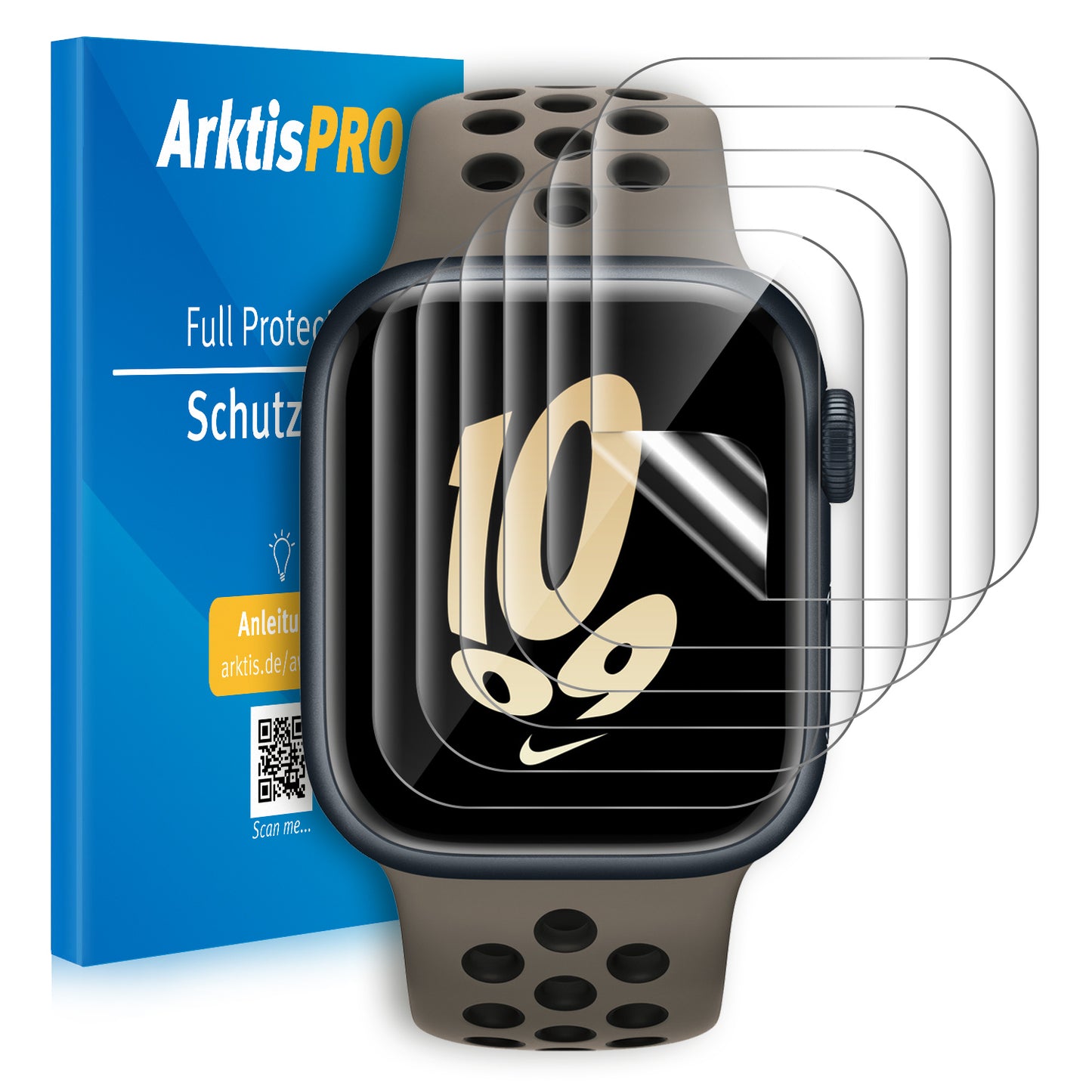 ArktisPRO Apple Watch Full Protection Schutzfolie - 6er Set
