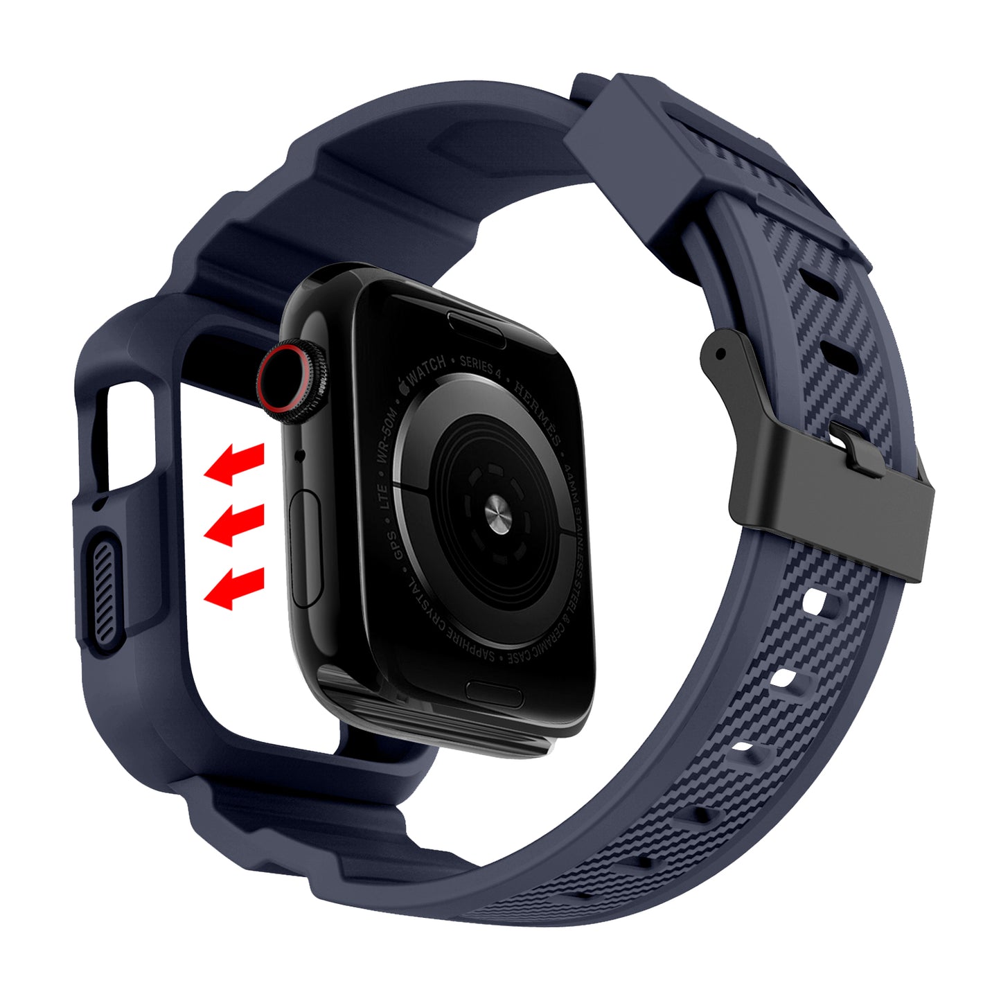 RUGGED CARBON Apple Watch Silikon Armband