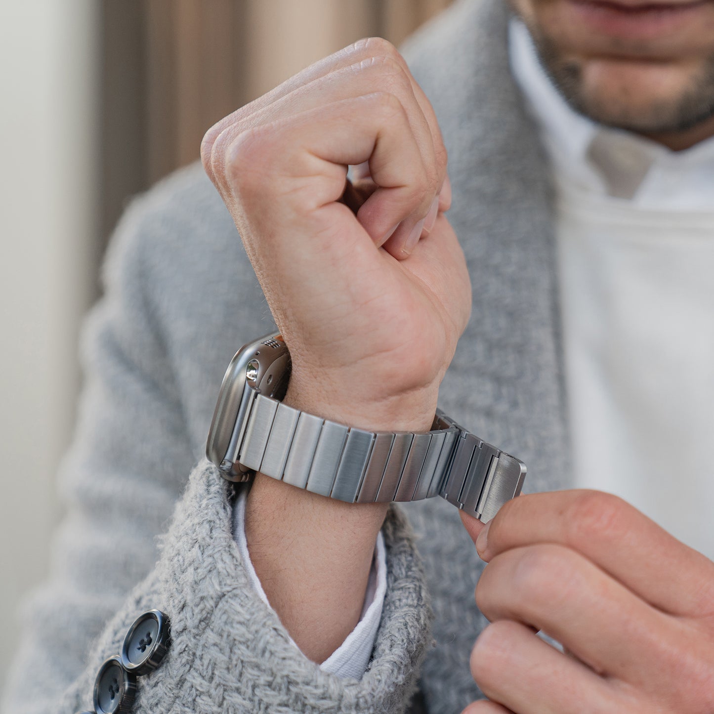 arktisband Apple Watch Ultra magnetisches Edelstahlarmband APOLLO