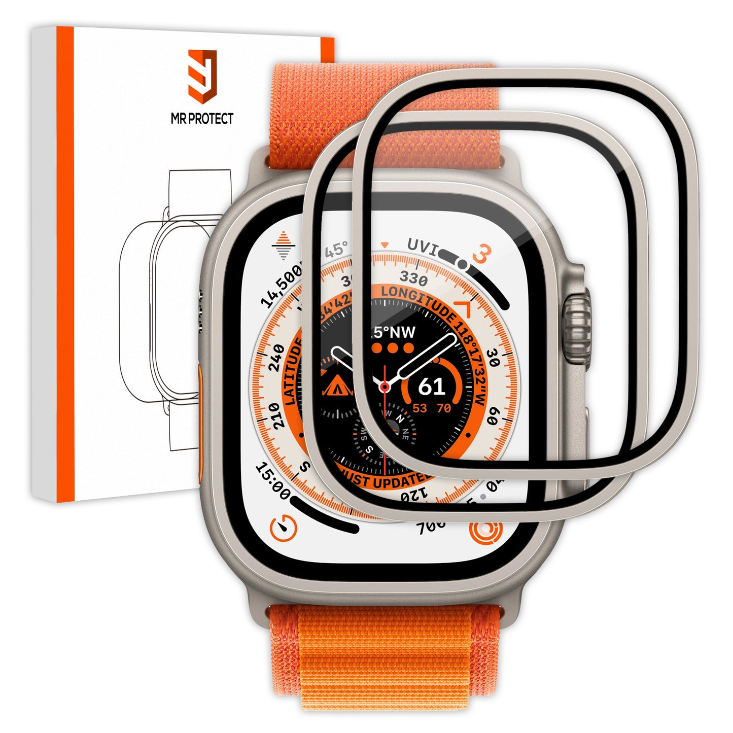 MR PROTECT Apple Watch Ultra 49 mm ADVENTURE Displayschutz Glas - 2er Set