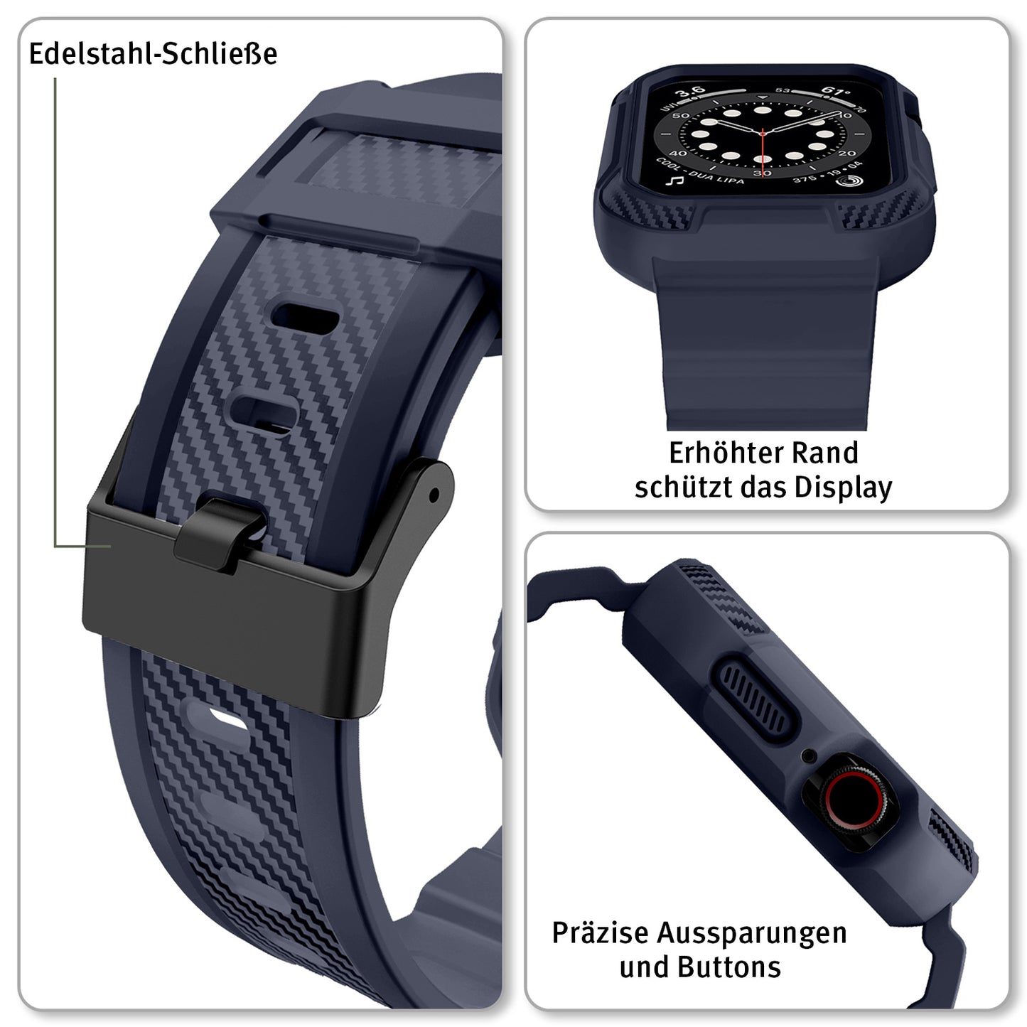 ArktisPRO RUGGED CARBON Apple Watch Silikon Armband