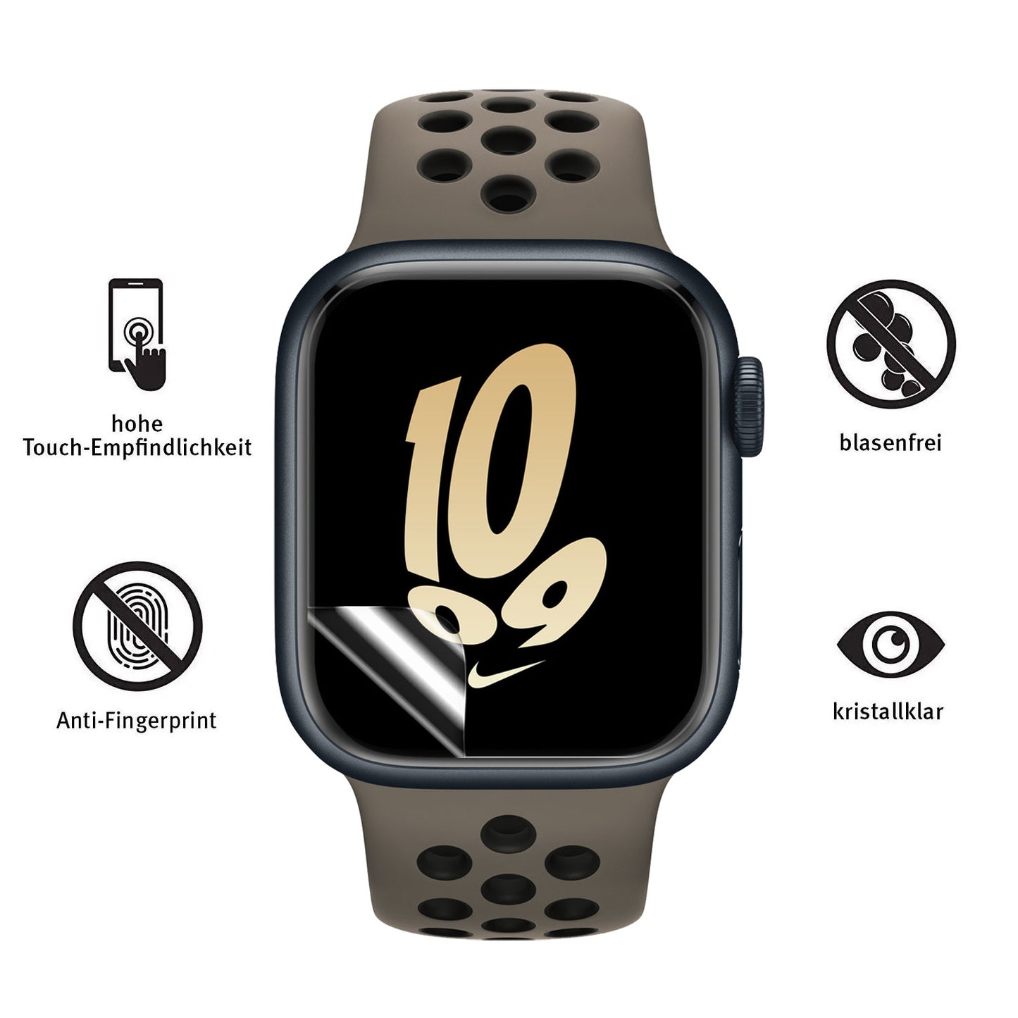 arktis Apple Watch Full Protection Schutzfolie - 6er Set