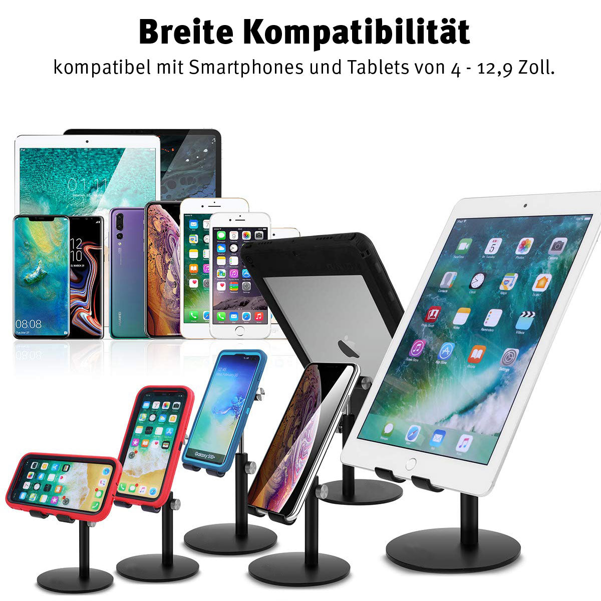 ArktisPRO verstellbarer Aluminium Ständer für Smartphones und Tablets