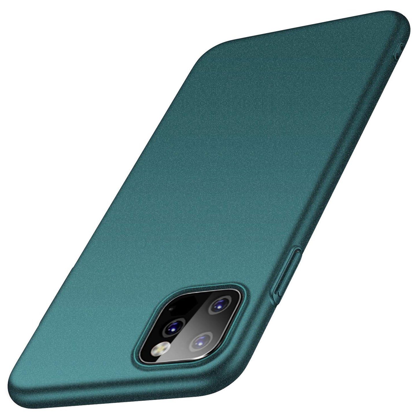 Das ArktisPRO iPhone 11 Pro Hülle UltraSlim Hardcase von ArktisPRO besteht aus Polycarbonat, verfügt über eine präzise Kameraaussparung und wird von der schrägen Rückseite auf weißem Hintergrund abgebildet.