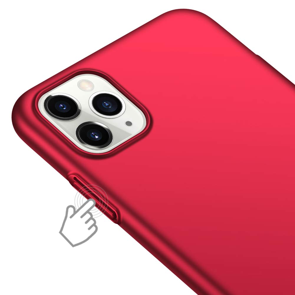 Die ArktisPRO iPhone 11 Pro Hülle UltraSlim Hardcase von ArktisPRO ist auf einem Smartphone abgebildet und verfügt über langlebiges Polycarbonat und ein Handsymbol, das den seitlichen Tastenbereich hervorhebt.