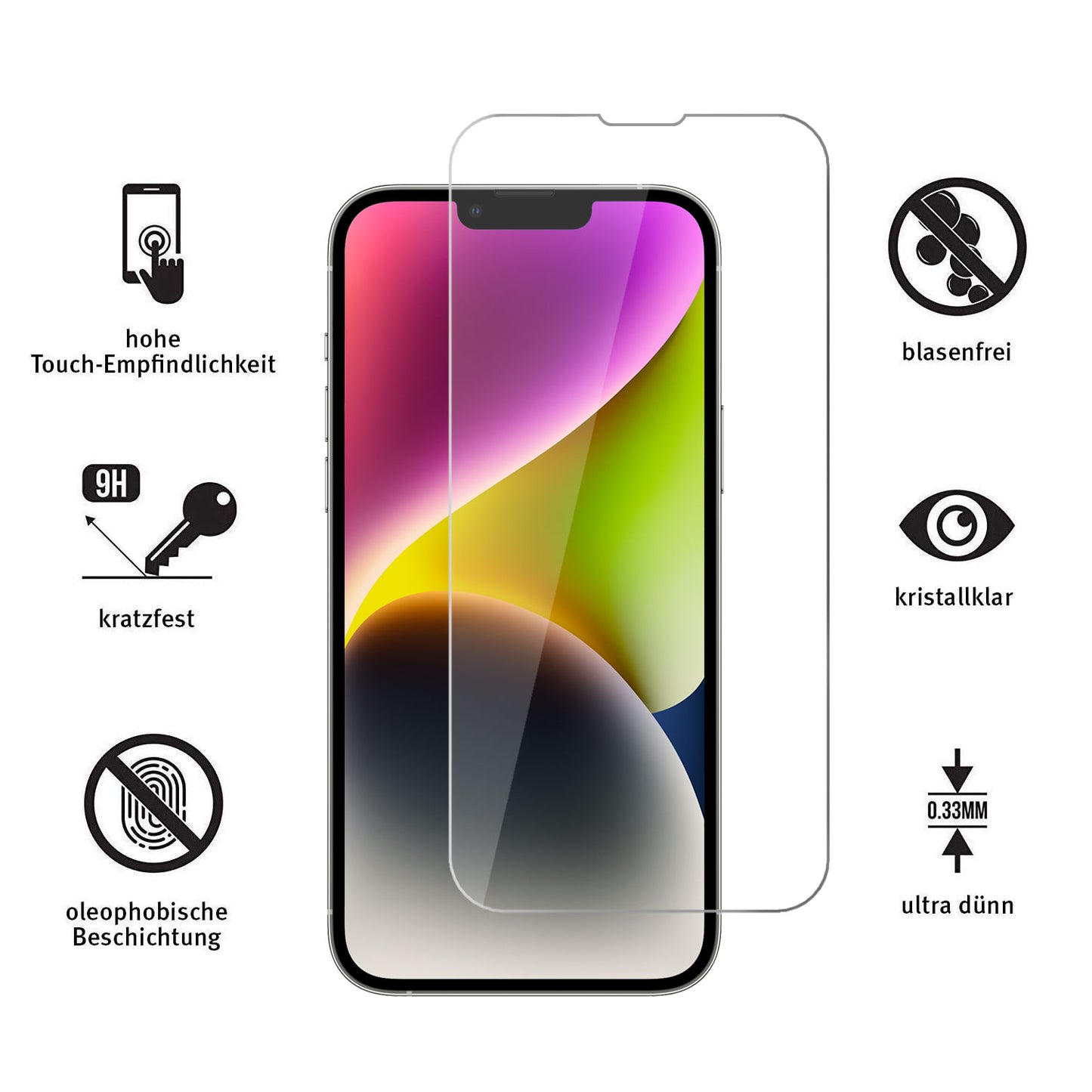 ArktisPRO iPhone 14 Plus Displayschutz GLAS