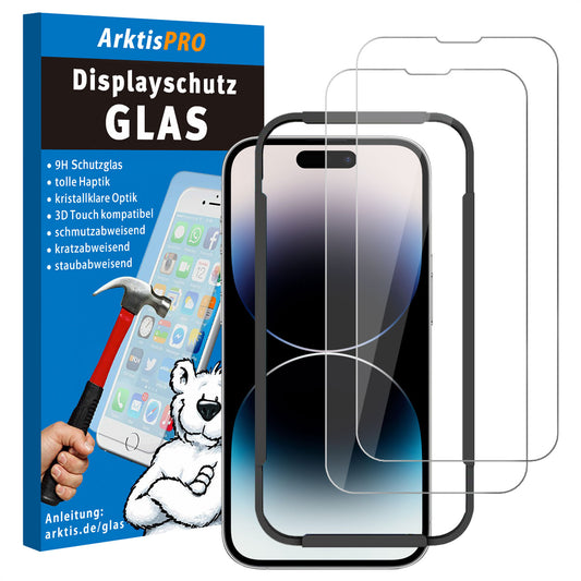 ArktisPRO iPhone 14 Pro Max Displayschutz GLAS - 2er Set