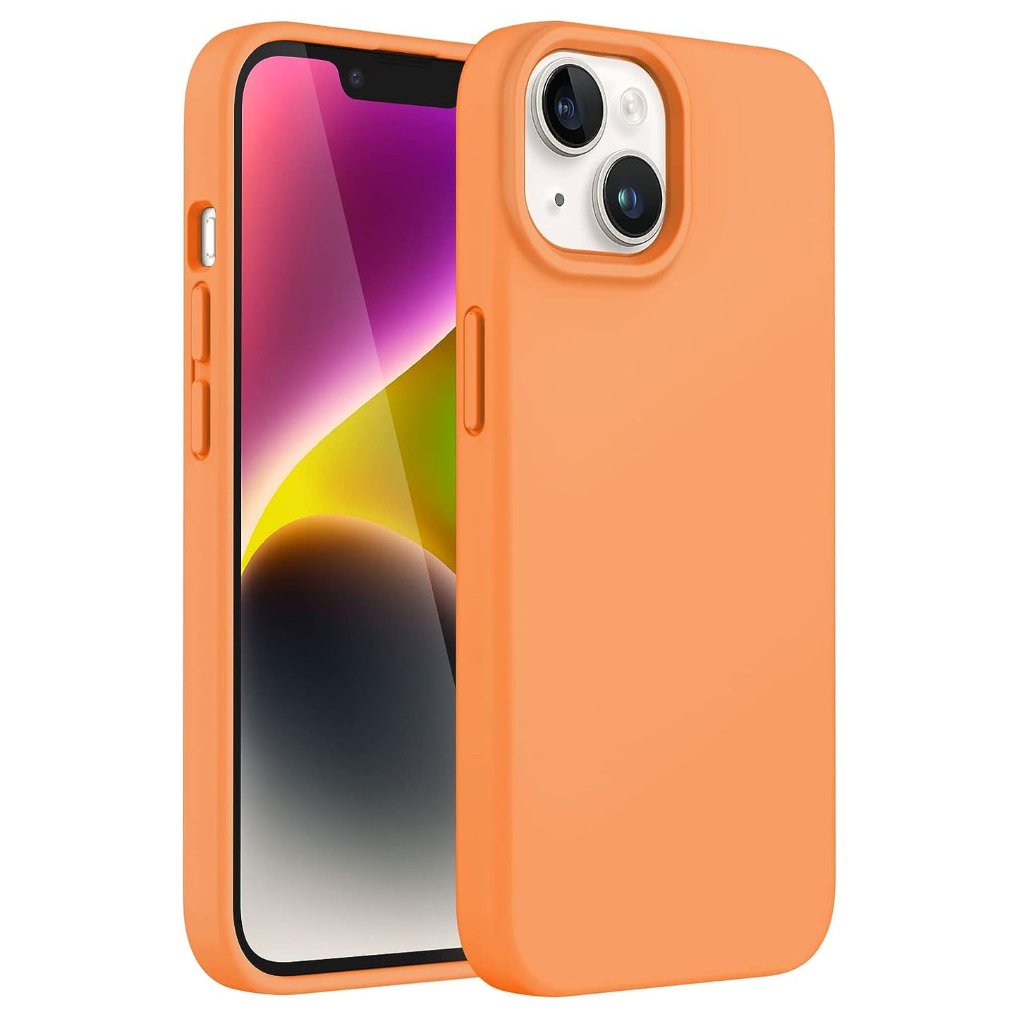 Die iCEO iPhone 15 Silikonhülle in Orange schützt mit weichem Mikrofaser-Innenfutter dein Gerät optimal. Die schlanke Hülle von iCEO zeigt Bildschirm und duale Rückkameras deines iPhones.