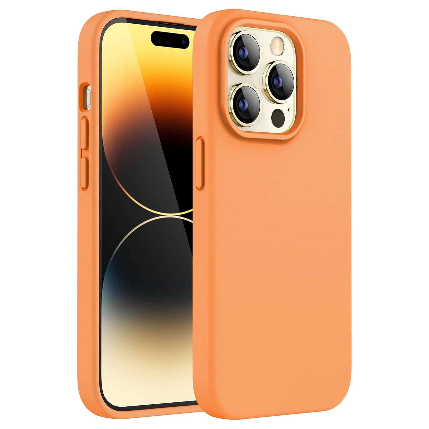 Das iCEO iPhone 15 Pro Max Silikon Case von iCEO zeigt das Display und die Triple-Kamera; Die schlanke Hülle ermöglicht kabelloses Laden für maximalen Komfort.