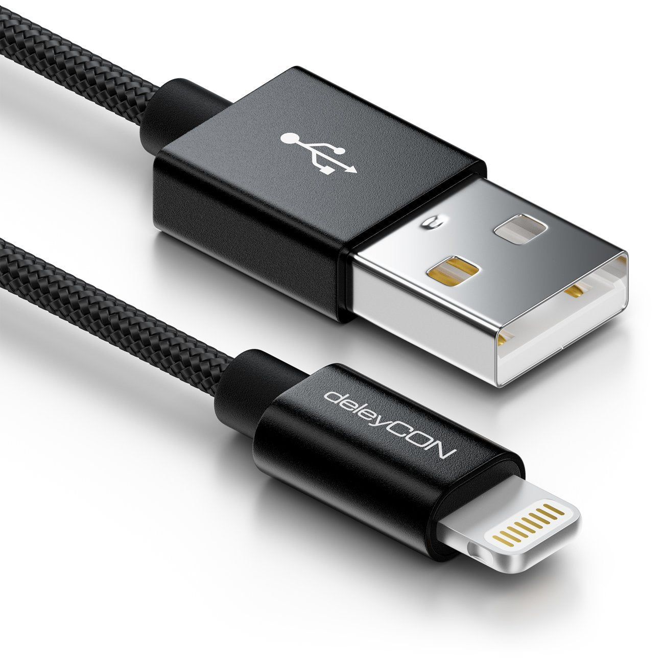 Alu Lightning auf USB Kabel ULTRA mit Nylonummantelung 1m