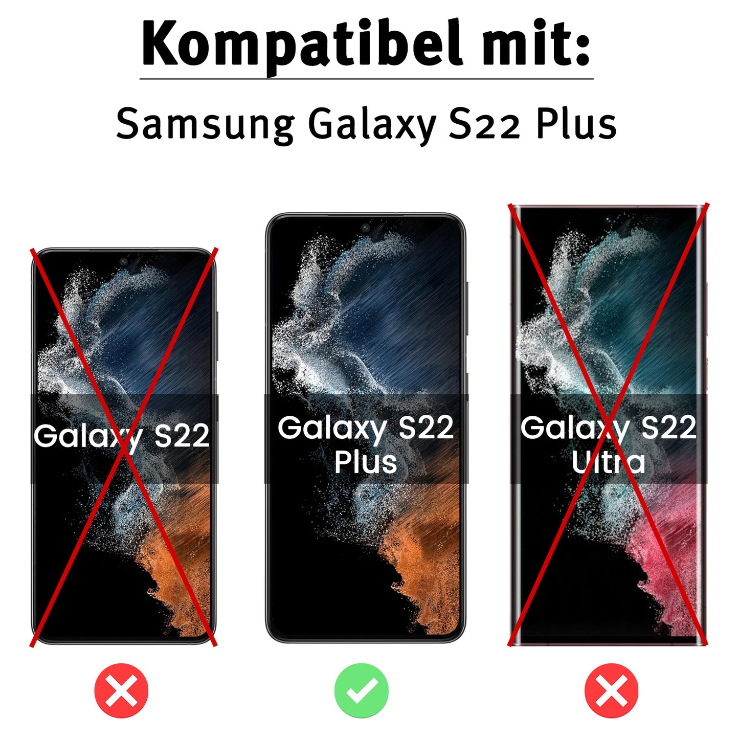 ArktisPRO Samsung Galaxy S22 Plus FULL COVER Displayschutz GLAS - hüllenfreundlich