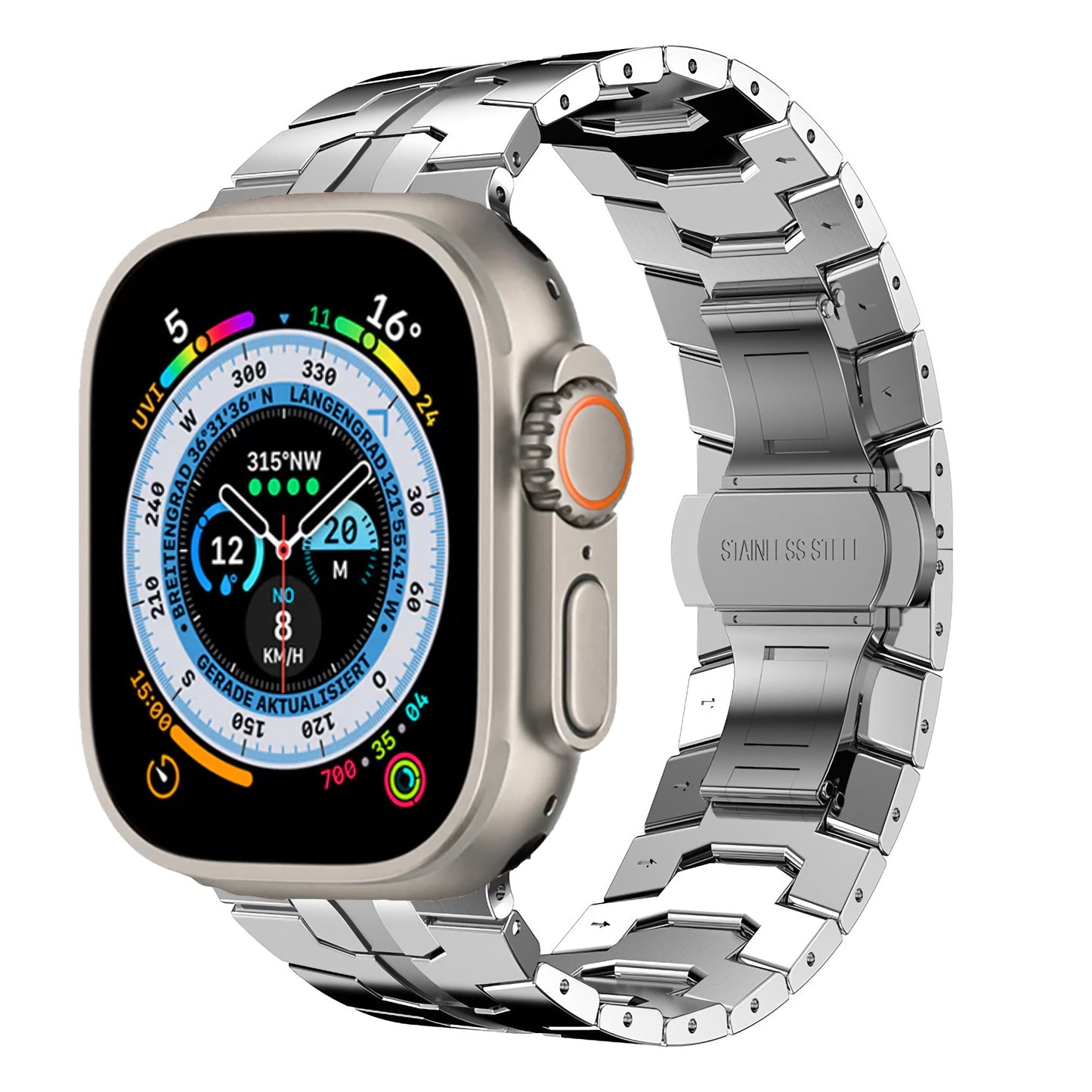 arktisband Apple Watch Ultra Edelstahl Armband "Trail"