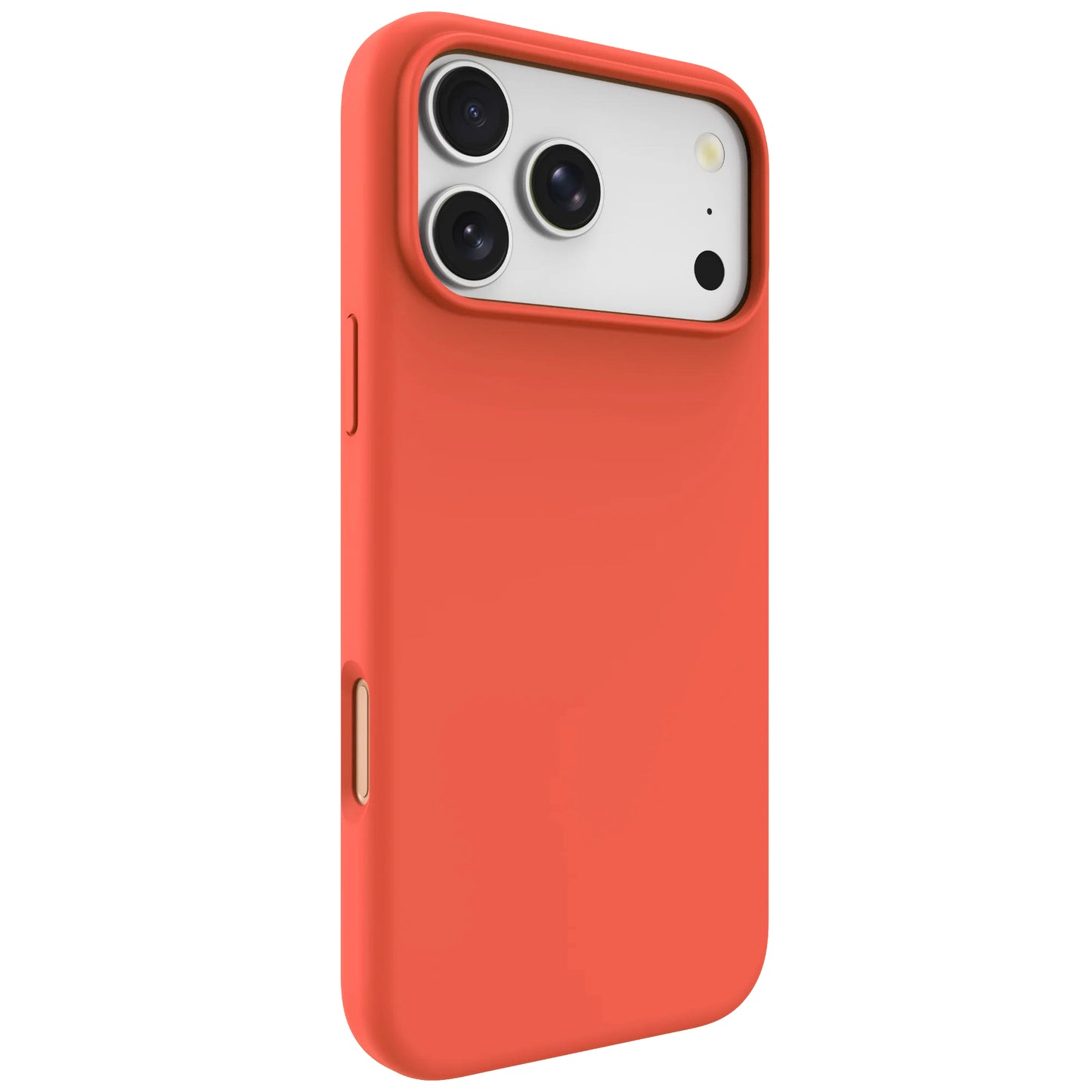 arktis iPhone Silikon Case in Guavepink, Rückseite mit erhöhtem Kamerarand