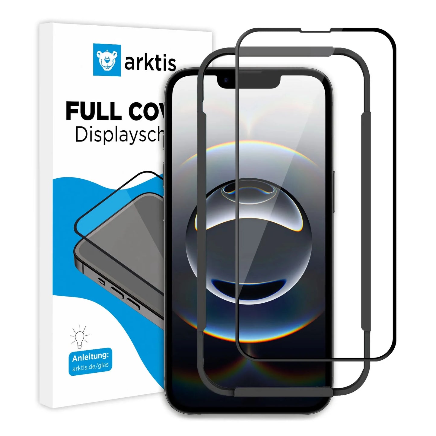 Arktis iPhone 17e Sparpaket: Displayschutz-Kit mit Einbaurahmen und Full Cover Displayschutz, kompatibel mit Hüllenfreundlichem Glas und dem Air Case oder iPhone 17e Hülle für zusätzlichen Schutz.
