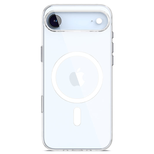 Das arktis iPhone Air Clear Case mit MagSafe bietet stylischen, kratzfesten Schutz und zeigt das Apple-Logo auf Ihrem weißen iPhone - schlankes Design, gefertigt von arktis.