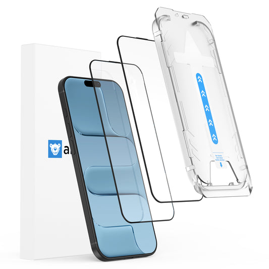 Abgebildet sind eine arktis iPhone Air Displayschutzfolie - Staubfrei ohne Blasen, eine Klarsichthülle und eine Verpackung von arktis auf weißem Hintergrund.