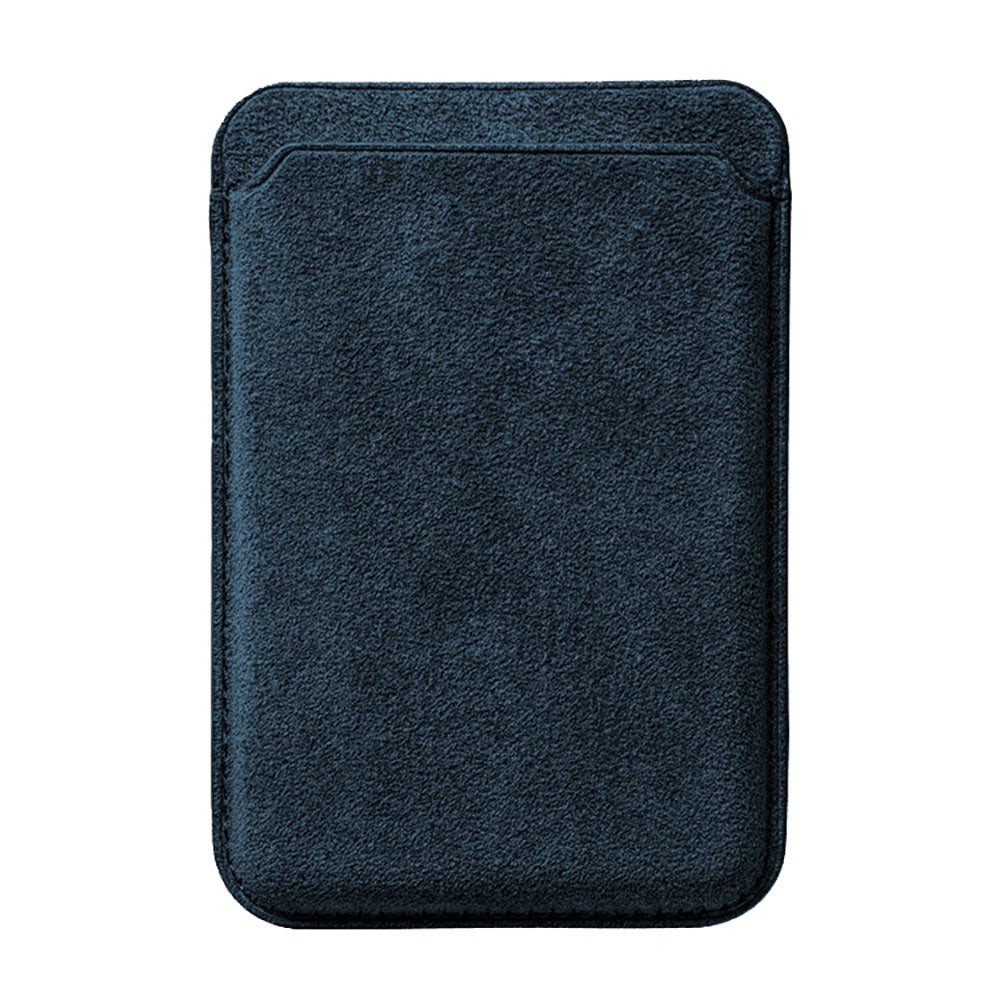 Der arktis iPhone MagSafe Kartenhalter aus Alcantara von arktis zeichnet sich durch ein minimalistisches schwarzes, rechteckiges Design aus - ideal für Ihr iPhone 12.