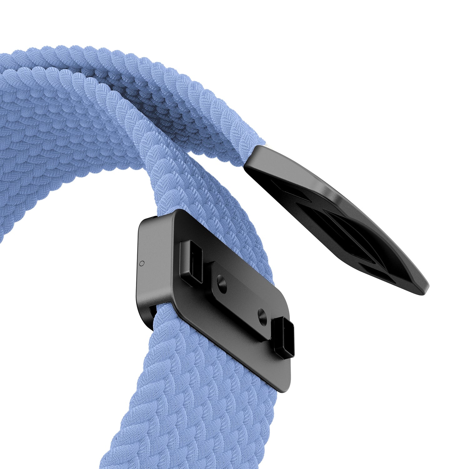 Hellblaues Arktisband – Geflochtenes Apple Watch Ultra-Armband Casual mit schwarzem Magnetverschluss.