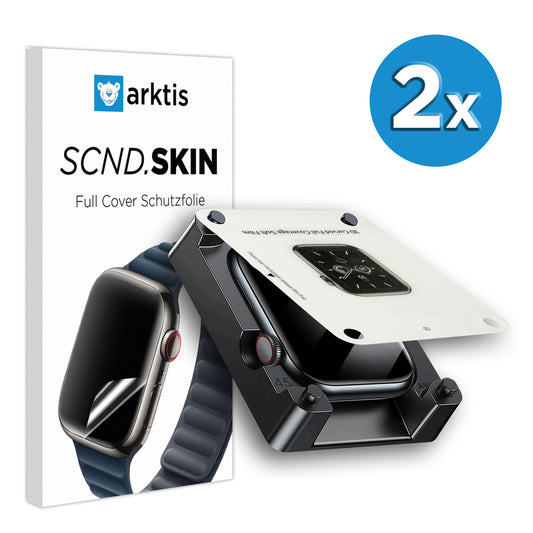 arktis SCND.SKIN Apple Watch Full Cover Schutzfolie - 2er Set