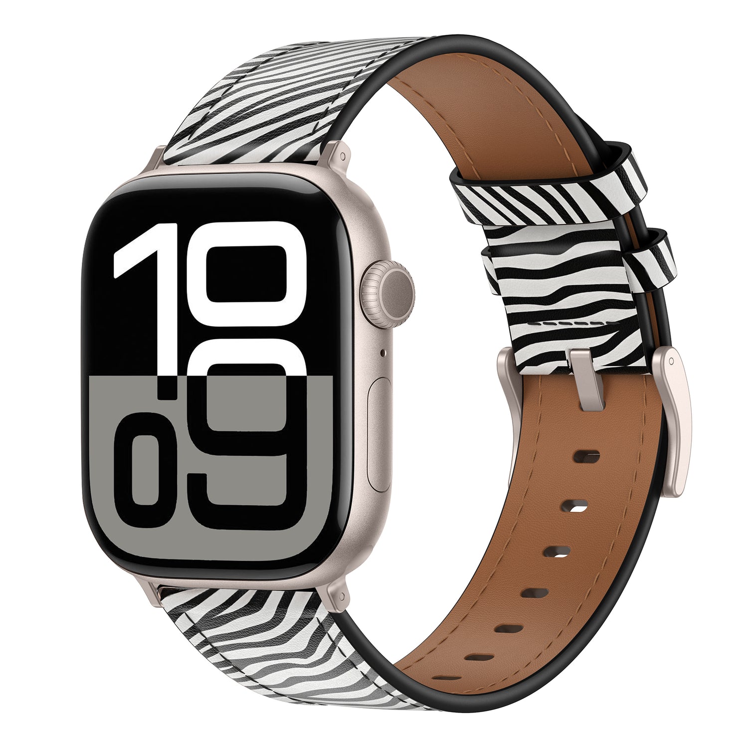 Das arktisband Apple Watch Lederarmband "Studio" von arktisband besticht durch sein einzigartiges Zebramuster und sorgt für einen auffälligen Look für Ihre Smartwatch.