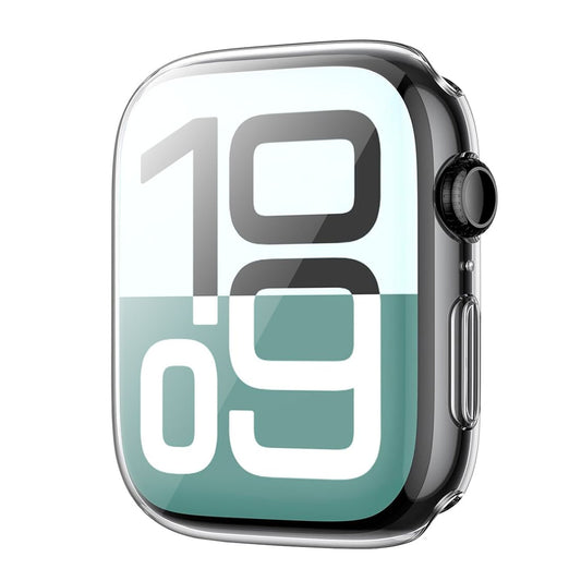 The arktis 360 FULLBODY Case für Apple Watch provides Rundum-Schutz with a TPU-Silikon Hülle, shown here on a modern smartwatch with a rectangular face displaying “10:09” in bold digits against a mint green background.