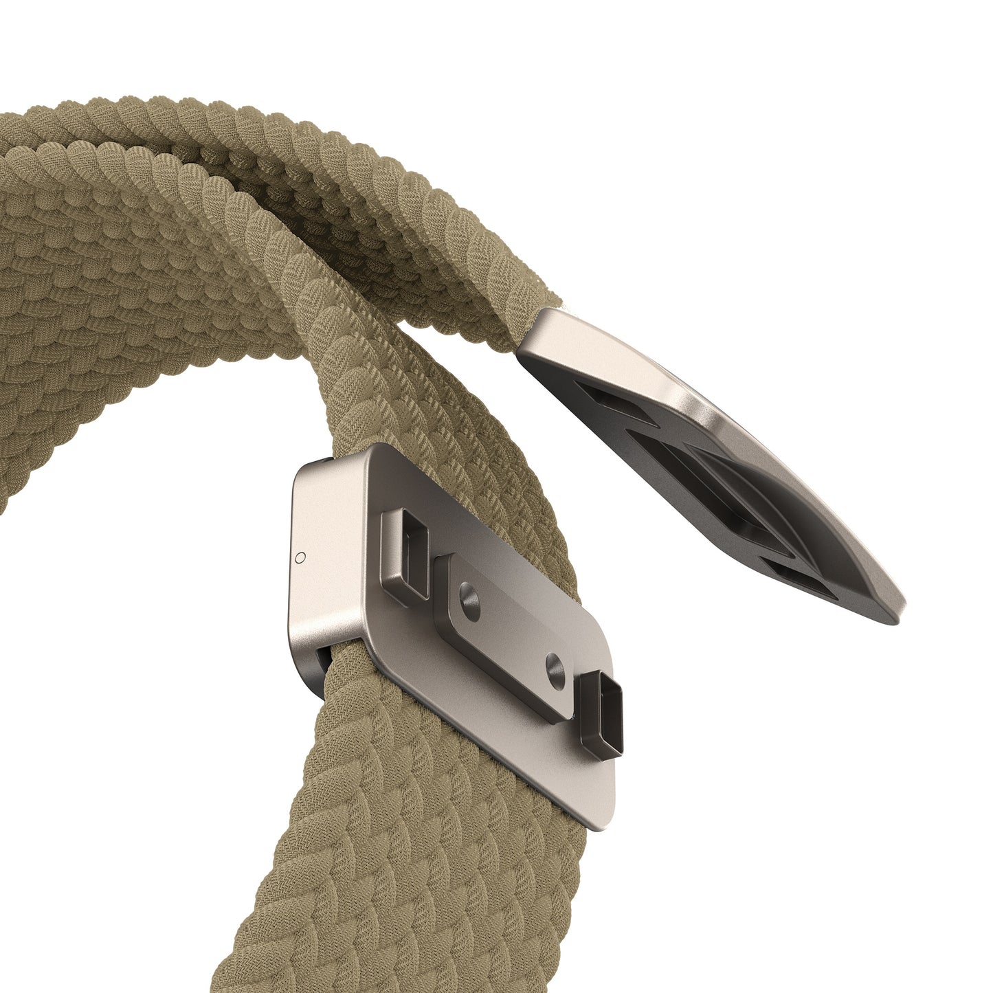 Beiges Arktisband – Geflochtenes Apple Watch Ultra-Armband Casual mit metallischem Magnetverschluss.