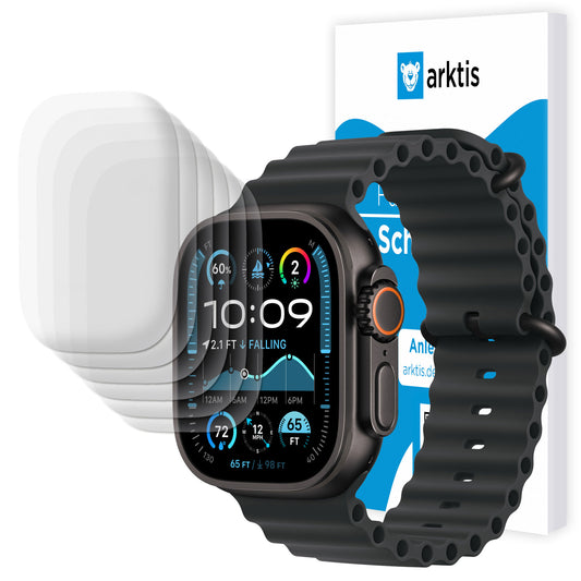 arktis Apple Watch Ultra 49 mm Full Protection Schutzfolie - 6er Set