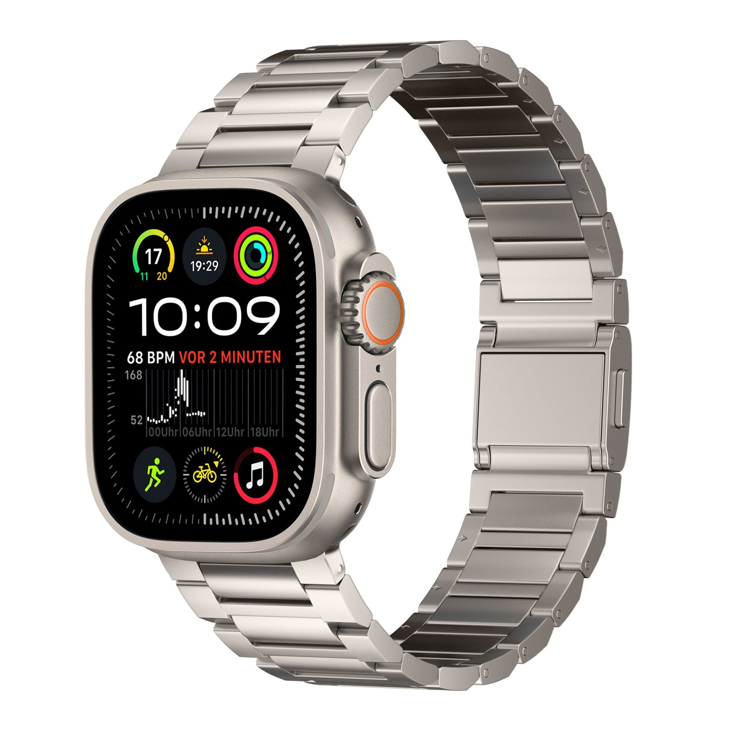 Apple Watch Titanarmband "Maverick" in natürlichem Titanfarbton