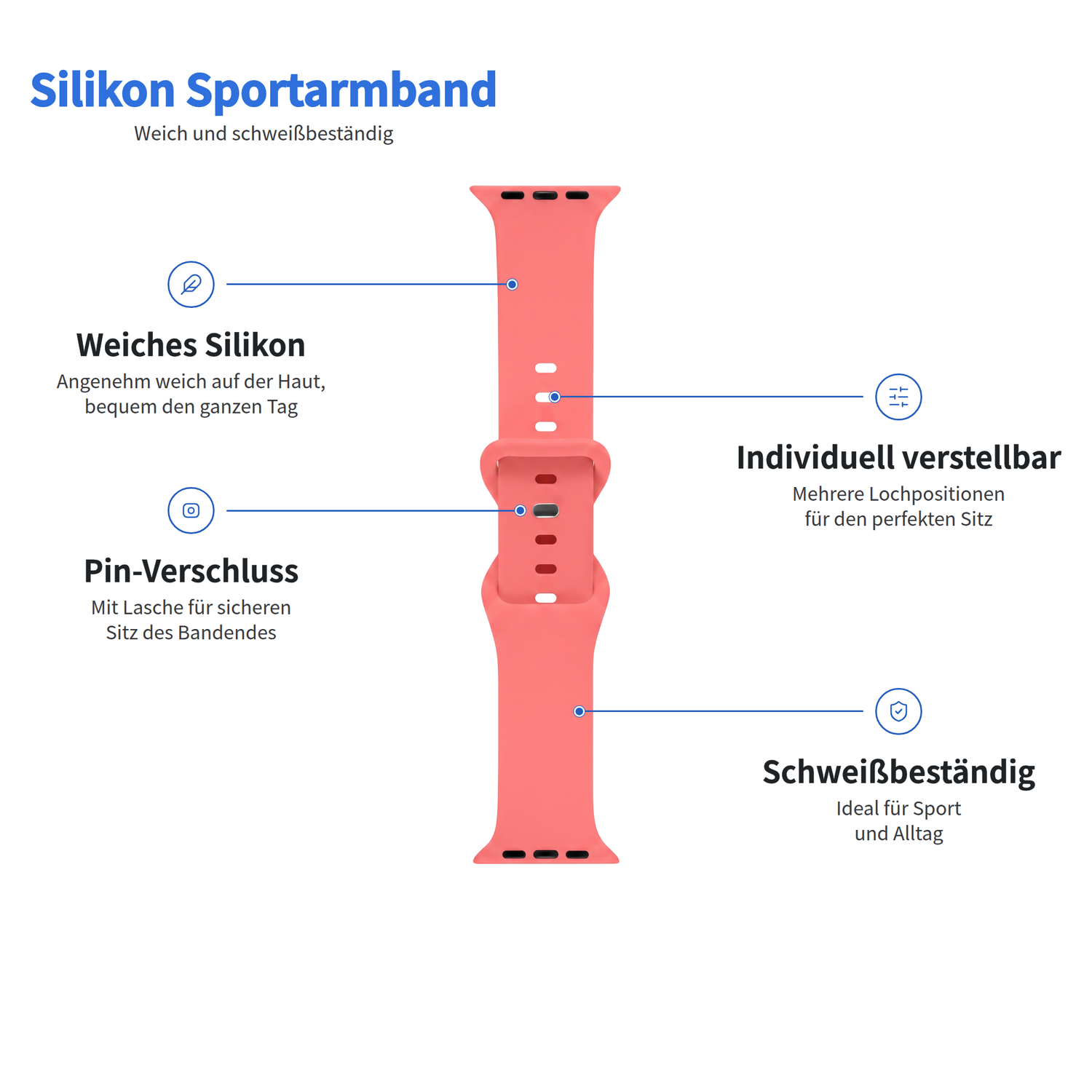 Arktisband Silikonarmband „Sport“: Weich, schweißbeständig, verstellbar, hautfreundlich – für Sport und Alltag.